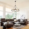 YIYIBYUS 31.5inch Large Chandelier for Living Room, 6-Light Metal Light Fixture for Dining Room Entryway Kitchen Island, Black - 3 of 4
