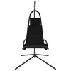 vidaXL Garden Swing Chair with Cushion Black Oxford Fabric and Steel - 3 of 4