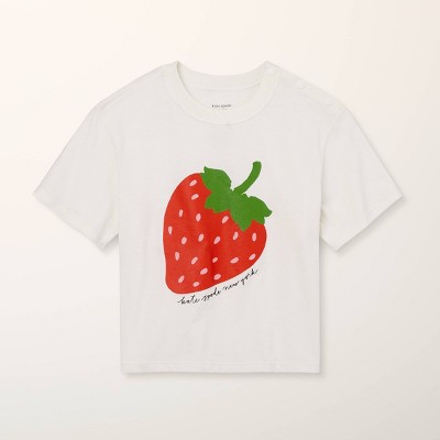 Girls' Adaptive Strawberry Short Sleeve Graphic T-Shirt - kate spade new york x Target Cream