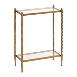 Kate and Laurel Prisha Rectangle Side Table, 18x8x25, Gold - 1 of 4