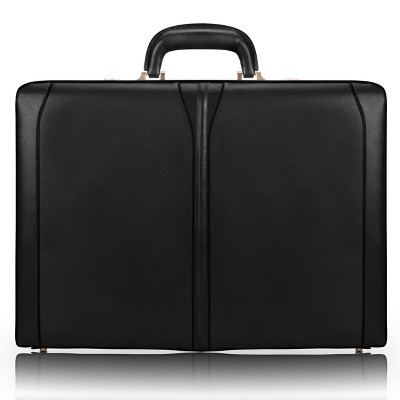 McKlein Turner Leather 4.  Expandable Attache Briefcase - Black