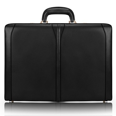 McKlein Turner Leather 4.5" Expandable Attache Briefcase - Black