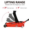 Floor jack,4-ton floor jack,steel,floor jack with double piston quick lift pump,capacity of 4 tons,red,for most cars,trucks,and SUVs - 4 of 4