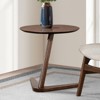 Vynxaria Mid-Century Modern Accent Side Table Solid Wood, Engineered Wood & Wood Veneer, Walnut Finish - 2 of 4