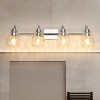 4 Light Bathroom Light Fixtures,32" Modern Vanity Lights over Mirror with Hammered Glass,Wall Light Fixture for Living Room Bedroom Porch - 4 of 4