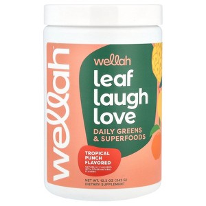 Wellah Leaf Laugh Love, Daily Greens & Superfood, Tropical Punch , 12.2 oz (342 g) - 1 of 2