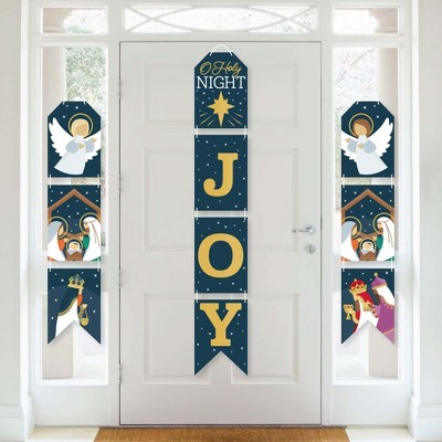 Big Dot of Happiness Holy Nativity - Hanging Vertical Paper Door Banners - Manger Scene Religious Christmas Wall Decoration Kit - Indoor Door Decor