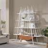 GDFStudio Daxen Modern 4-Tier Metal and Wooden Sailboat-Inspired Bookshelf with Hidden Drawer - 2 of 4