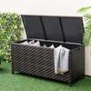 Tangkula Tightly-Woven Rattan Deck Box w/ Polyester Liner Universal Wheels & Gas Strut - 2 of 4