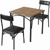 Jojoka 3 Pcs Industrial Dining Table Set for Apartment, Small Kitchen Table Set with 2 Upholstered Chairs - 2 of 4