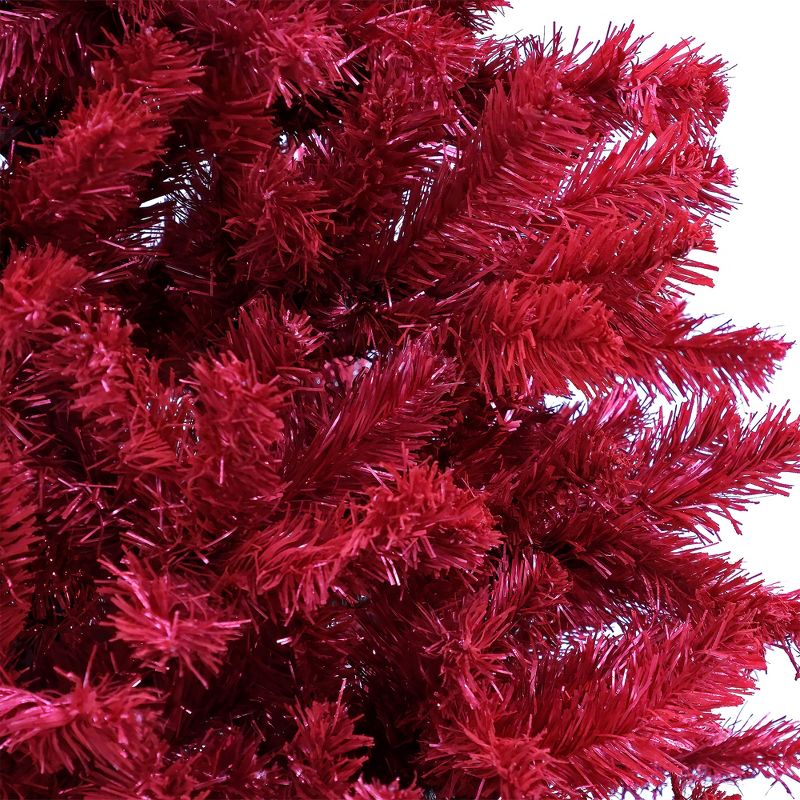 National Tree Company 7.5 Foot Full Bodied Unlit Colorful Celebration Artificial Christmas Holiday Tree with 1,309 Branch Tips, & Metal Stand, Red, 2 of 6