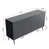 63" Modern Sideboard Buffet Cabinet with Honeycomb Doors and 4 Adjustable Shelves for Dining Room or Entryway-Baofuwish - 4 of 4