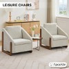 Chenille Upholstered Armchair,Modern Accent Leisure Chair with Wooden Side Frame & Cushioned Seat for Living Room Bedroom-Baofuwish - 3 of 4