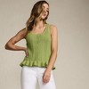 Lands' End Women's Cotton Boucle Ruffle Hem Sleeveless Sweater - 4 of 4