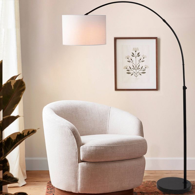 70&#34; Collier Industrial Head/Height-Adjustable Iron LED Arc Floor Lamp with Smart Bulb Black (Includes LED Light Bulb) - JONATHAN Y, 4 of 11