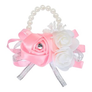 Unique Bargains Decorative Wedding Prom Party Artificial Rose Wrist Corsages - 1 of 3
