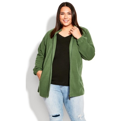 Green jacket women's plus on sale size