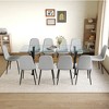 11-Piece Dining Set with Glass Table and 10 Armless Chairs - 3 of 4