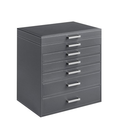SONGMICS Jewelry Box 6-Tier Jewelry Organizer Large Jewelry Storage Case with Big Mirror 5 Drawers