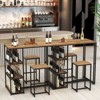 Tangkula 3-Piece Bar Table Set 2 Person Dining Furniture Set w/2 Stools 3 Storage Shelves - 4 of 4