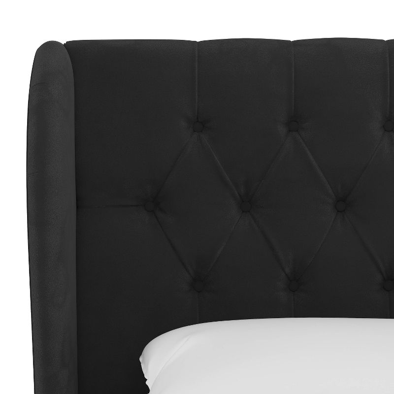 Skyline Furniture Tufted Velvet Upholstered Wingback Bed, 5 of 11