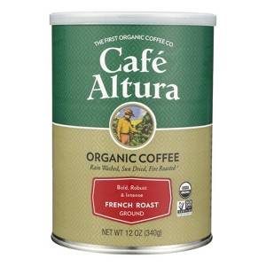 Cafe Altura Organic Ground Coffee French Roast - Case of 6/12 oz Canisters - 1 of 4