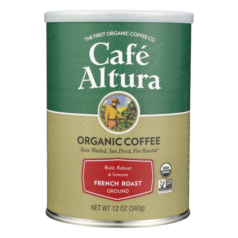 Cafe Altura Organic Ground Coffee French Roast - Case of 6/12 oz Canisters, 2 of 6