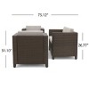 4-Piece Outdoor Sofa Set with Cushions, PE Wicker Rattan Seating Group with Loveseat, Club Chairs, and Coffee Table for Backyard, Patio, or Garden - 4 of 4