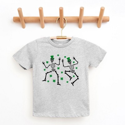 The Juniper Shop Shamrocks And Dancing Skeletons Youth Short Sleeve Tee