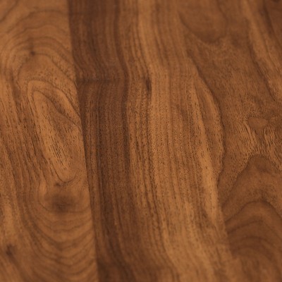 Lydia Modern Walnut Brown Wood L-Shaped Corner Desk with Metal Frame