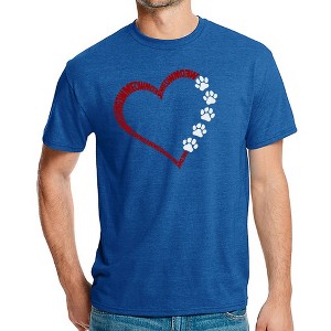 LA Pop Art Meow Heart - Men's Premium Blend Word Art T-Shirt - 1 of 4