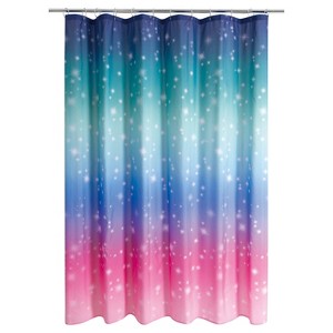Tie-Dye Sky Kids' Shower Curtain - Allure Home Creations: Multicolored Abstract Design, Polyester, Machine Washable - 1 of 4