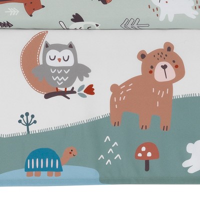 Gray Microfiber Reversible Animal Alphabet Toddler Quilt Set