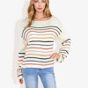 Anna-Kaci Women's Long Sleeve Striped Knit Sweater with Boat Neckline - 2 of 4