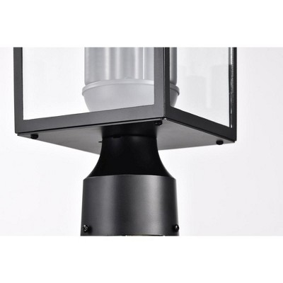 Jamesport Matte Black Aluminum Outdoor Post Lantern with Clear Glass