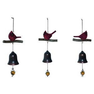 Transpac Resin Hanging Cardinal Bell Set of 3 Spring Home Decorations - 1 of 1