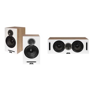 Elac DBR62-W - Debut Reference 6.5" Bookshelf Speakers - White, Pair and Elac DCR52-W - Debut Reference 5.25" Center Speaker - White - 1 of 4