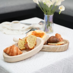 Moda Furnishings Beige Bradney Wood Decorative Plate - Set of 2 - 1 of 4