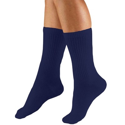 Truform Compression Socks, 15-20 mmHg, Men's Crew Length Mid-Calf Cushion Foot Socks