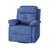 MAYEERTY Blue Small Swivel Rocker Recliner Space Saving Design for Women Fits Bedroom Living Room - 4 of 4