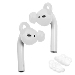 Insten 3 Pairs Ear Hooks Tips Compatible with AirPods 1 & 2 Earbuds, Anti-Lost EarHooks EarTips Accessories (Not Fit in Charging Case) White - 1 of 4