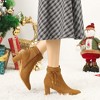 Allegra K Women's Pointed Toe Block Heel Zipper Ankle Boots - 2 of 4