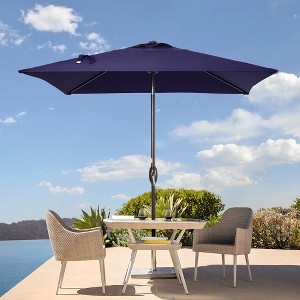 Sonkuki 6.5 FT Outdoor Patio Umbrella Market Table Umbrella With a Crank for Garden, Deck and Pool - 1 of 4