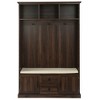 NicBex Coat Rack Freestanding with Storage and Drawers and Upholstered Bench Hall Tree with 3 Hooks and Top Divider for Entryway, Hallway - 2 of 4