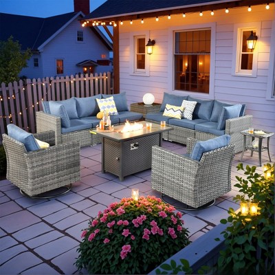 XIZZI Modular Outdoor Patio Furniture Set w/ Optional Coffee Table, Swivel Chair & Firepit - All-Weather, Waterproof & UV-Resistant
