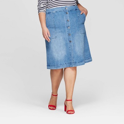 target plus size jean skirt