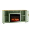 60" Floral Style TV Stand with Electric Fireplace TV Stand for TVs up to 65" , Cable Management - Festivo - 3 of 4