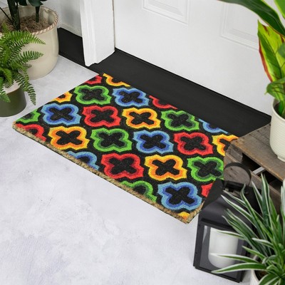 Quatrefoil Multicolor Coir Outdoor Doormat 29.5" x 17.75"