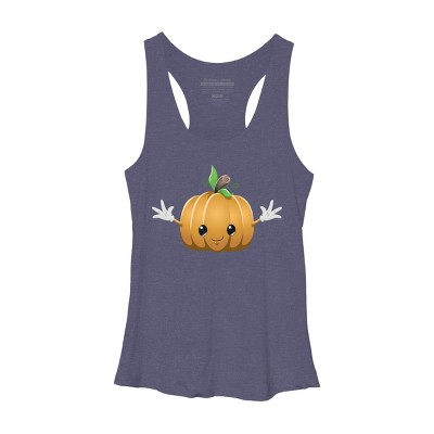 Women's Design By Humans Halloween Pumpkin Monster 6 By LironPeer Racerback Tank Top