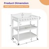 Tangkula Mobile Baby Changing Table Infant Diaper Station Nursery Organizer w/ Pad - 4 of 4